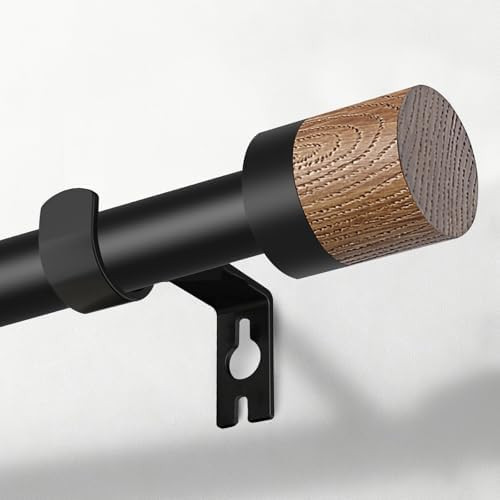 Wood Curtain Rods for Windows 48 to 84 Inch,1 Inch Boho Heavy Duty Curtain Rods with Imitation Wo... | Amazon (US)