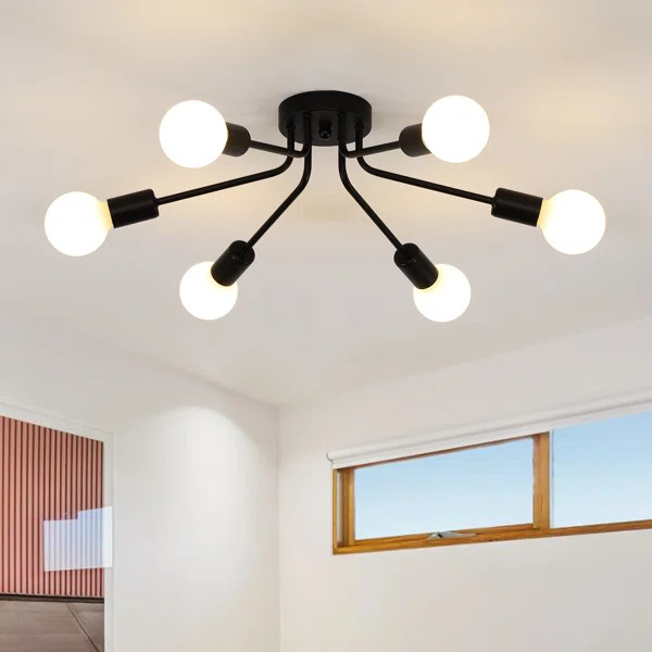 Bujer 6 - Light 21" Sputnik Sphere Flush Mount | Wayfair North America