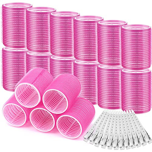 Big Self-Grip Hair Rollers with Stainless Steel Duckbill Clips for Long, Medium Hair and Volume | Amazon (US)