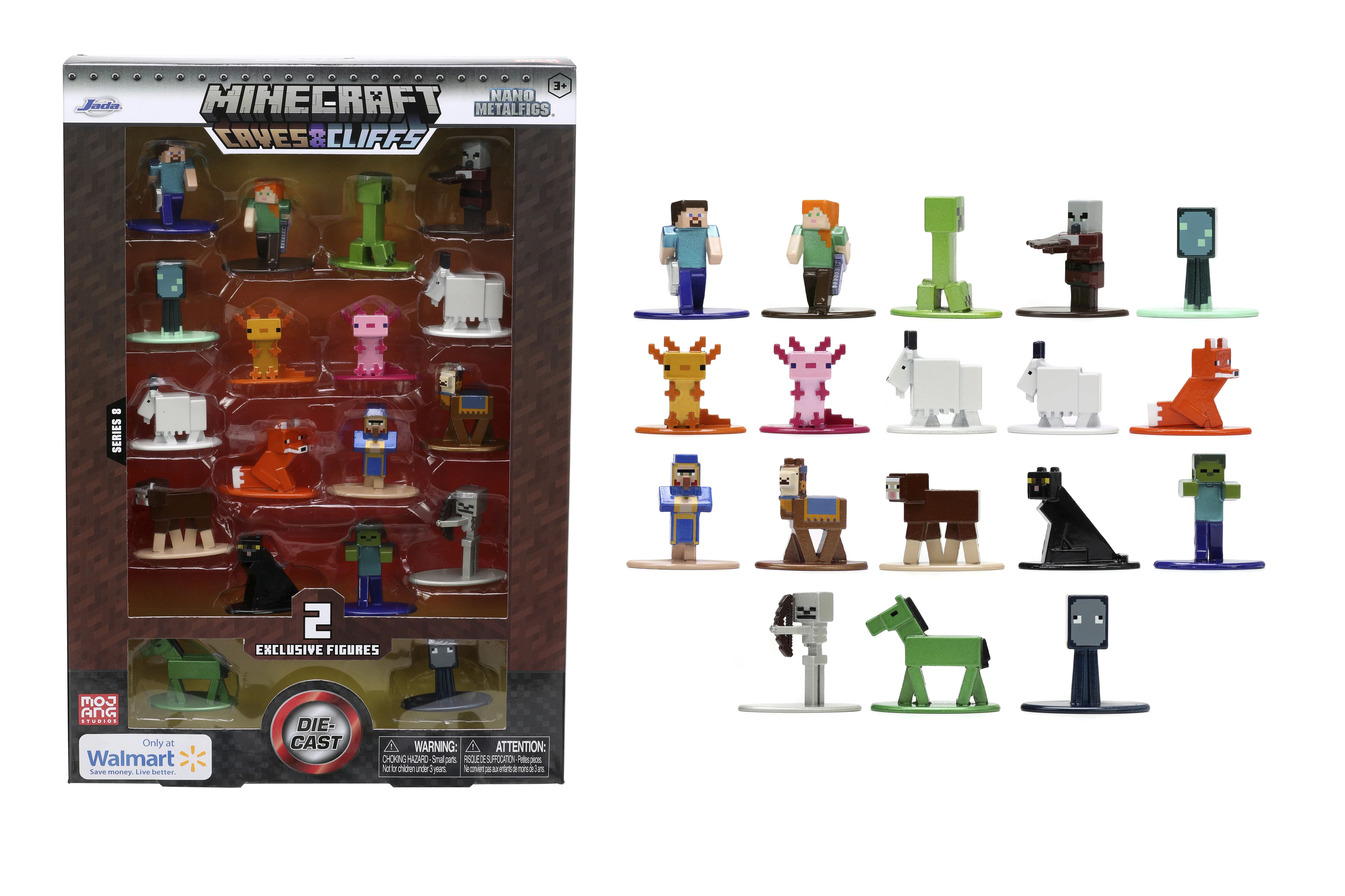 Minecraft Caves and Cliffs 18-Pack Series 8 Die-Cast Figures, Multi-color | Walmart (US)