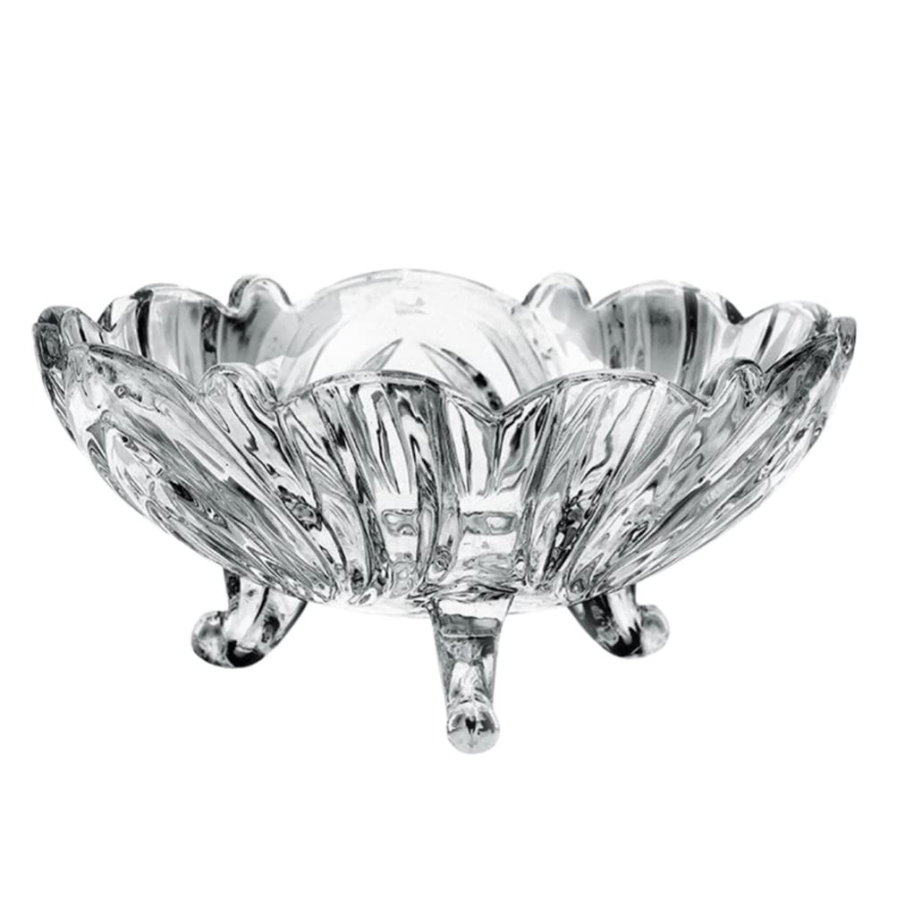 Angoily Glass Salad Bowl Glass Footed Dessert Bowl Vintage Flower Embossed Ice Cream Trifle Salad... | Amazon (US)