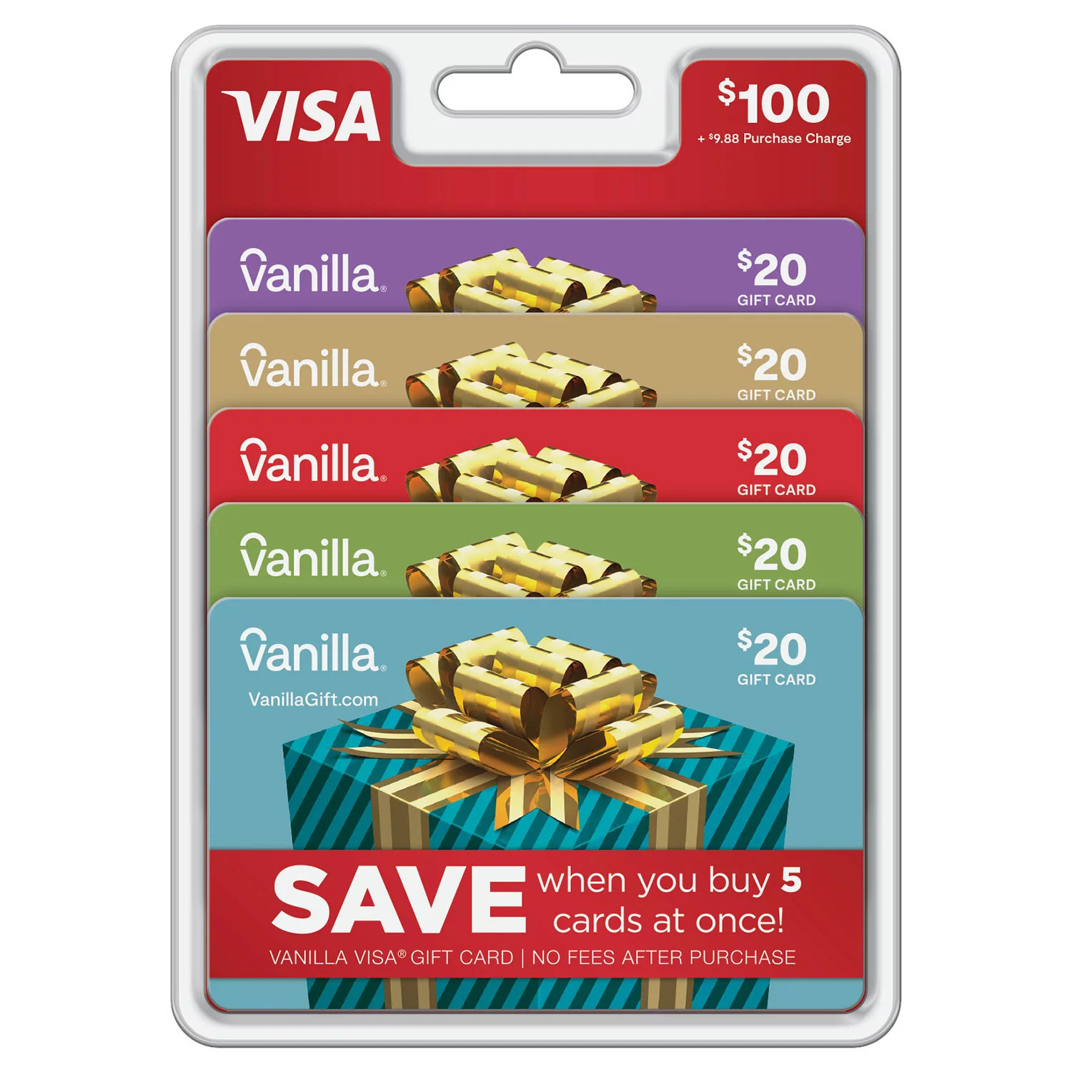 Vanilla Visa Modern Texture $100 Gift Card Multi-Pack, 5 x $20 | Sam's Club