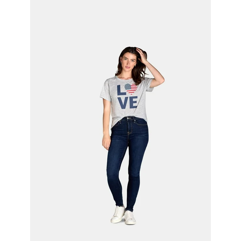 Women's Americana Graphic Tee with Short Sleeves from Way to Celebrate, Sizes S-3XL | Walmart (US)