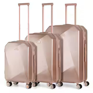 HIKOLAYAE Pleasant View Nested Hardside Luggage Set in Luxury Rosegold, 3 Piece - TSA Compliant K... | The Home Depot