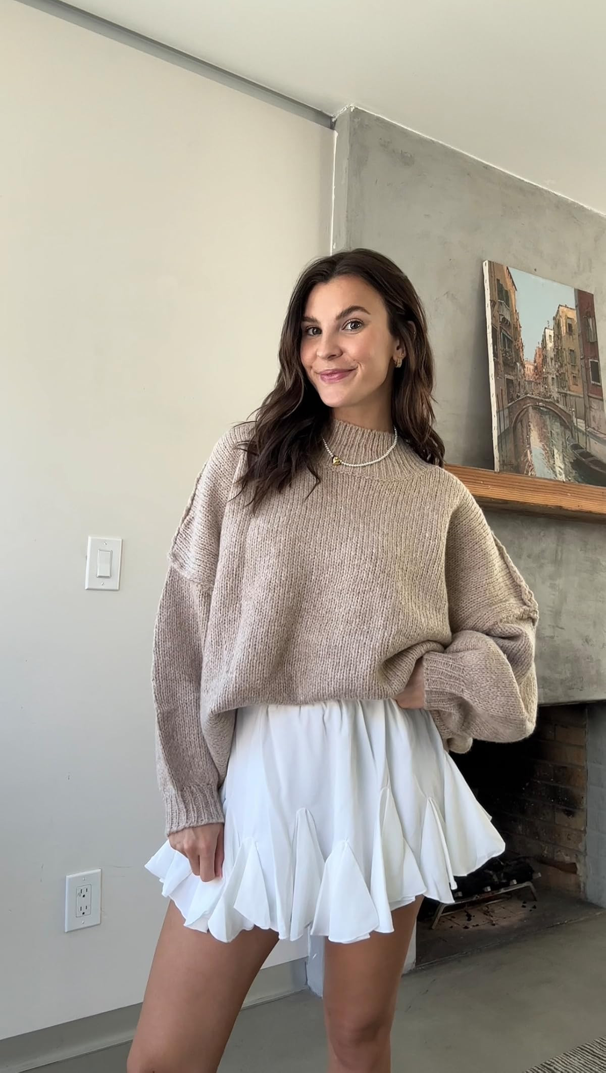 Saodimallsu Womens Oversized Sweaters Mock Neck Batwing Long Sleeve 2024 Fall Trendy Ribbed Knit ... | Amazon (US)