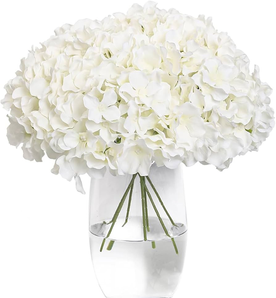 Tifuly Hydrangea Artificial Flowers -12 pcs Realistic Fake Hydrangea Silk Flowers with Stems Faux... | Amazon (US)