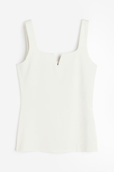 Jersey vest top - Cream - Ladies | H&M GB | H&M (UK, MY, IN, SG, PH, TW, HK)
