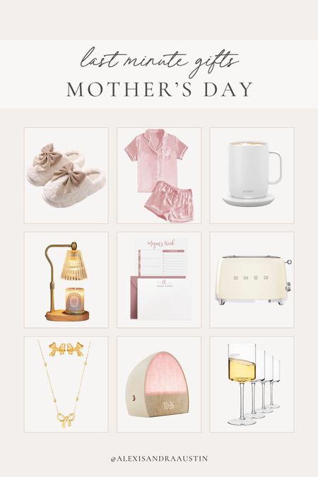 Last minute Mother’s Day gift ideas! Perfect finds for all of the mother’s in your life 

Gift guide, Mother’s Day, neutral gifting, silk pajamas, candle warmer, Amazon Prime, Smeg, toaster finds, personalized gifts, Ember mug, cozy slippers, Hatch alarm, bow jewelery, gold detail, wine glass, Curio Press, small business favorites, shop the look!

#LTKSeasonal #LTKStyleTip #LTKGiftGuide