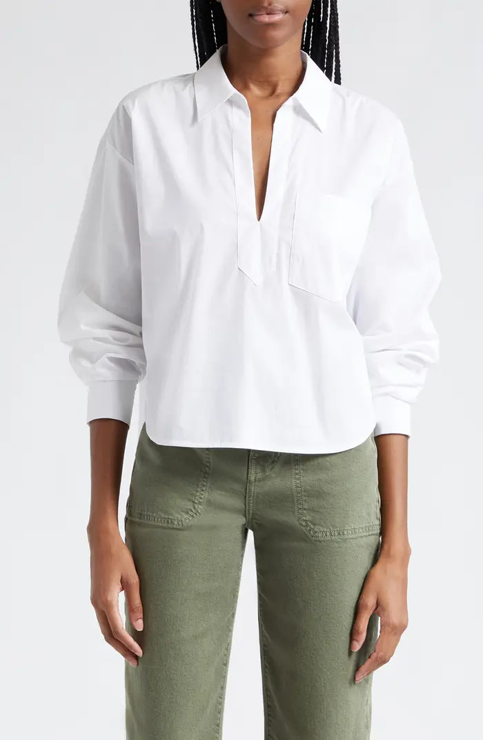 Veronica Beard Khai Stretch Cotton Woven Top | Nordstrom | Nordstrom