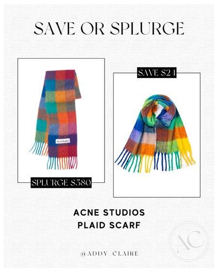 Designer fashion dupe- Bright plaid scarf🌈

Fashion dupe / designer dupe / winter accessories / colorful scarf / women's scarf / daily dupe / fashion finds

#LTKunder50 #LTKFind #LTKGiftGuide