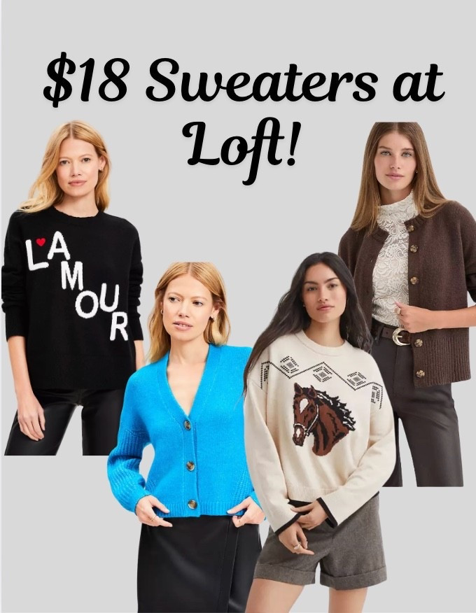LOFT has the cutest sweaters on sale for $18! Be sure to check them all out. There are even a few that would be great for Valentine’s Day! 

#LTKWorkwear #LTKSaleAlert #LTKFindsUnder50