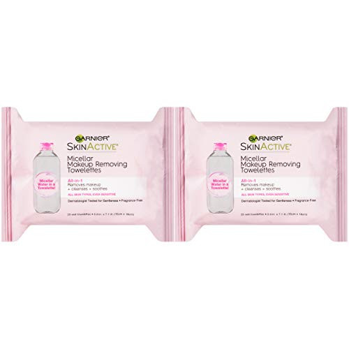 Makeup Remover Micellar Cleansing Wipes, Gentle for all Skin Types by Garnier SkinActive, 25 Coun... | Amazon (US)