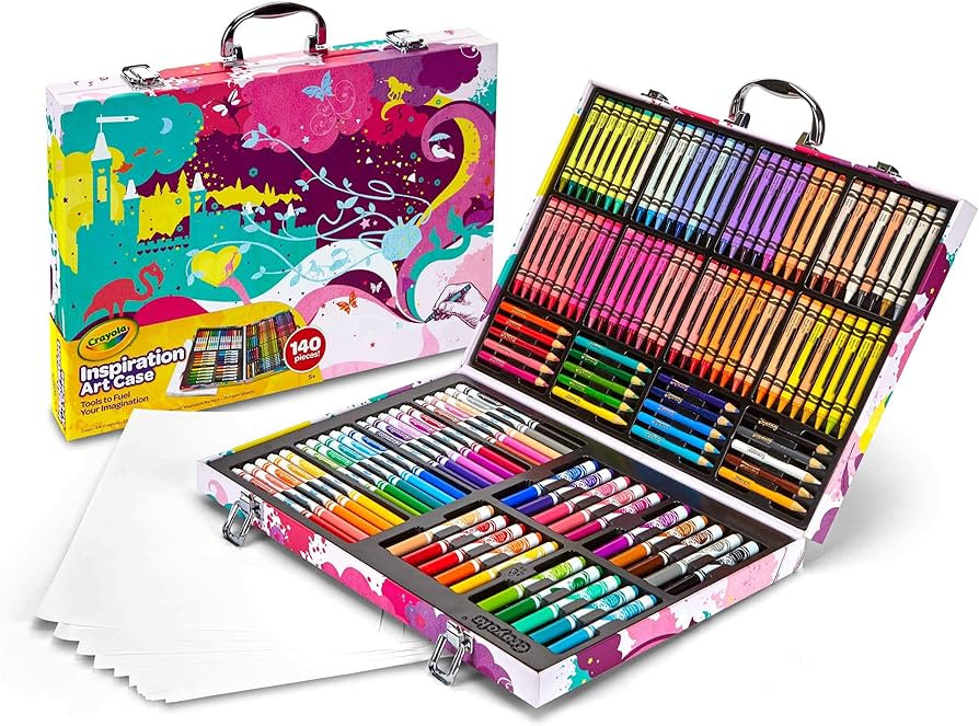 Crayola Inspiration Art Case Coloring Set - Pink (140ct), Art Set For Kids, Kids Drawing Kit, Art... | Amazon (US)