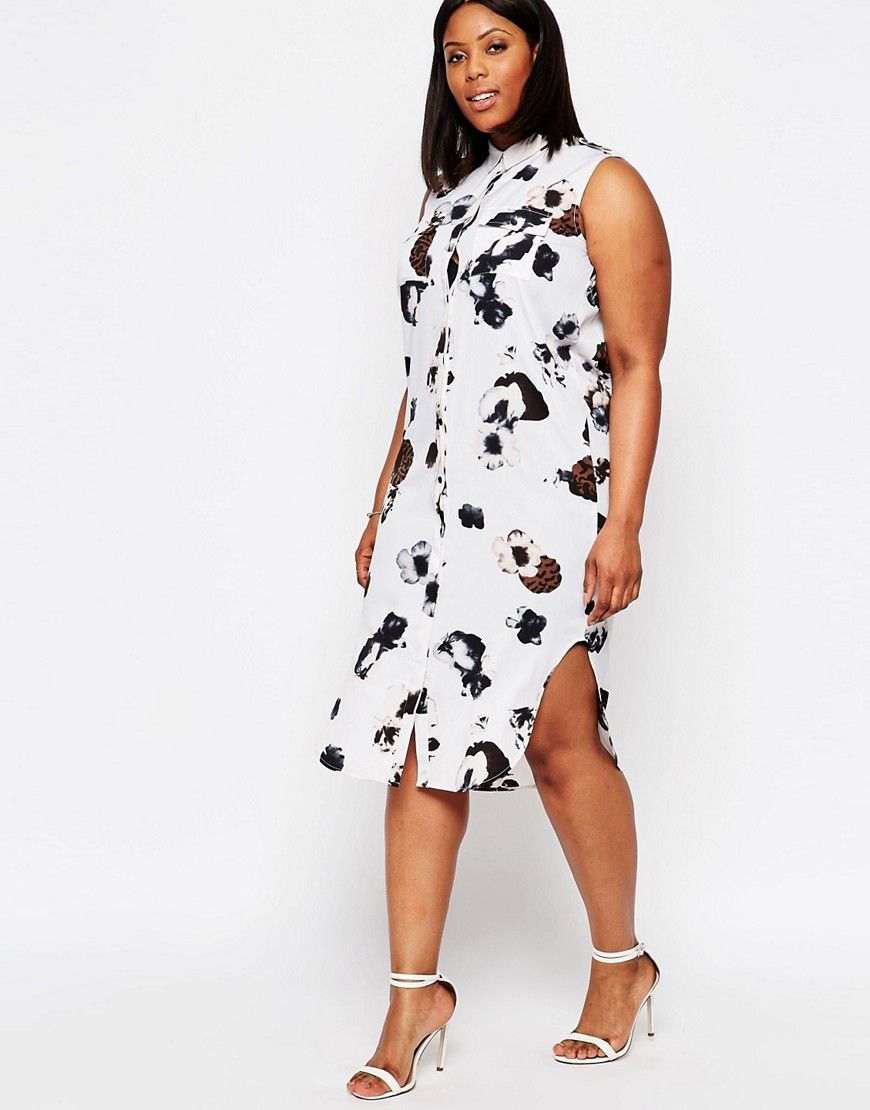 AX Paris Plus Shirt Dress In Floral Print | ASOS US