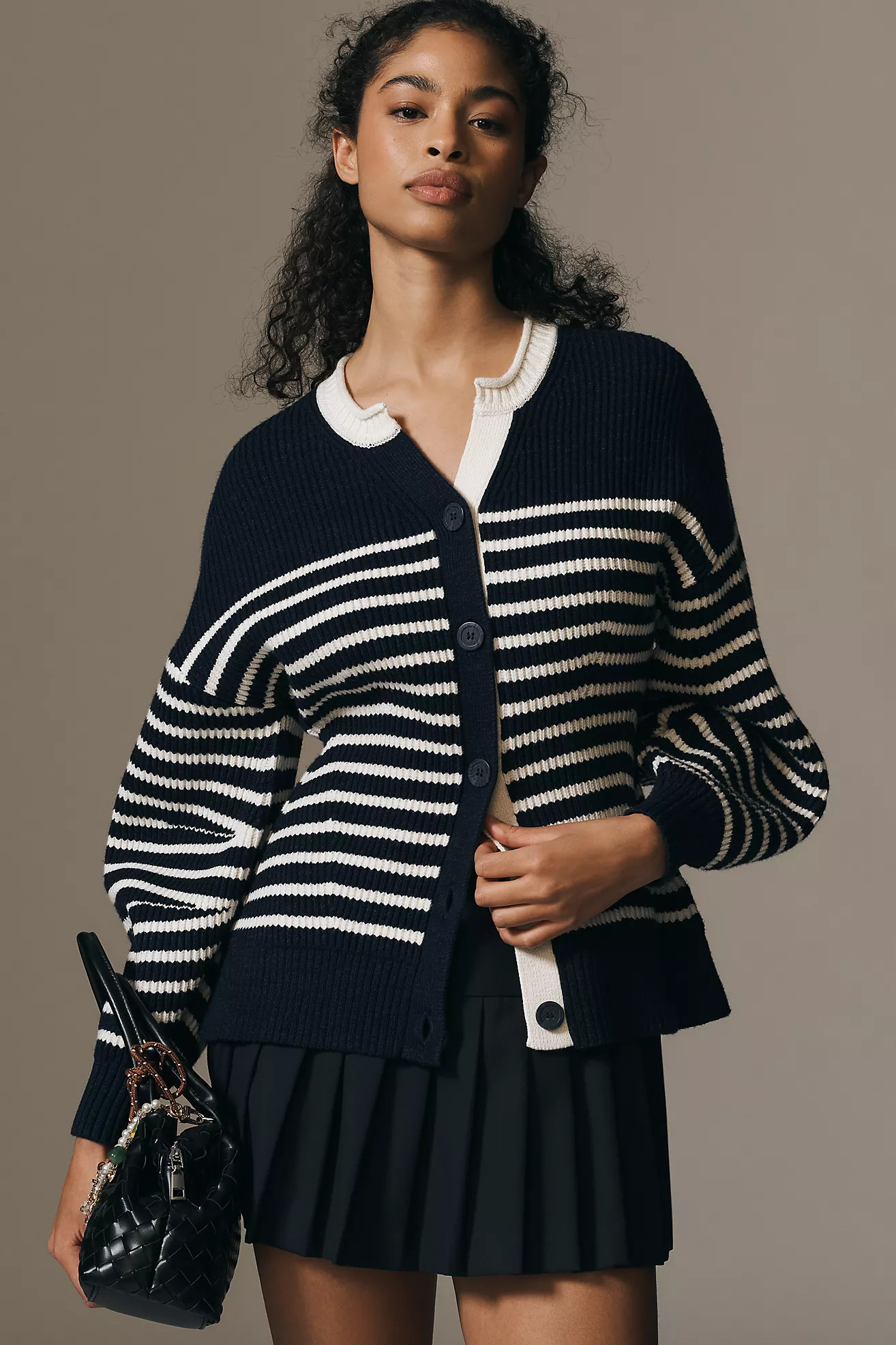 Maeve Blouson-Sleeve Crew-Neck Cardigan | Anthropologie (UK)