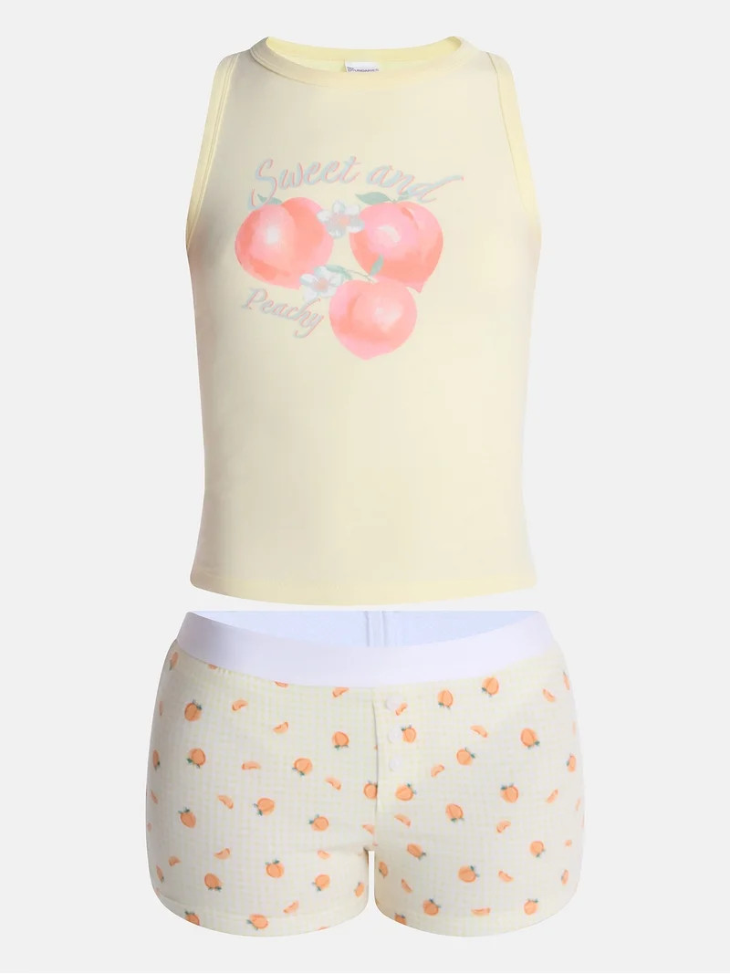 No Boundaries Sleepwear Ribbed Tank Top and Boxers Set from our Cloud Core Collection, 2 Piece, W... | Walmart (US)