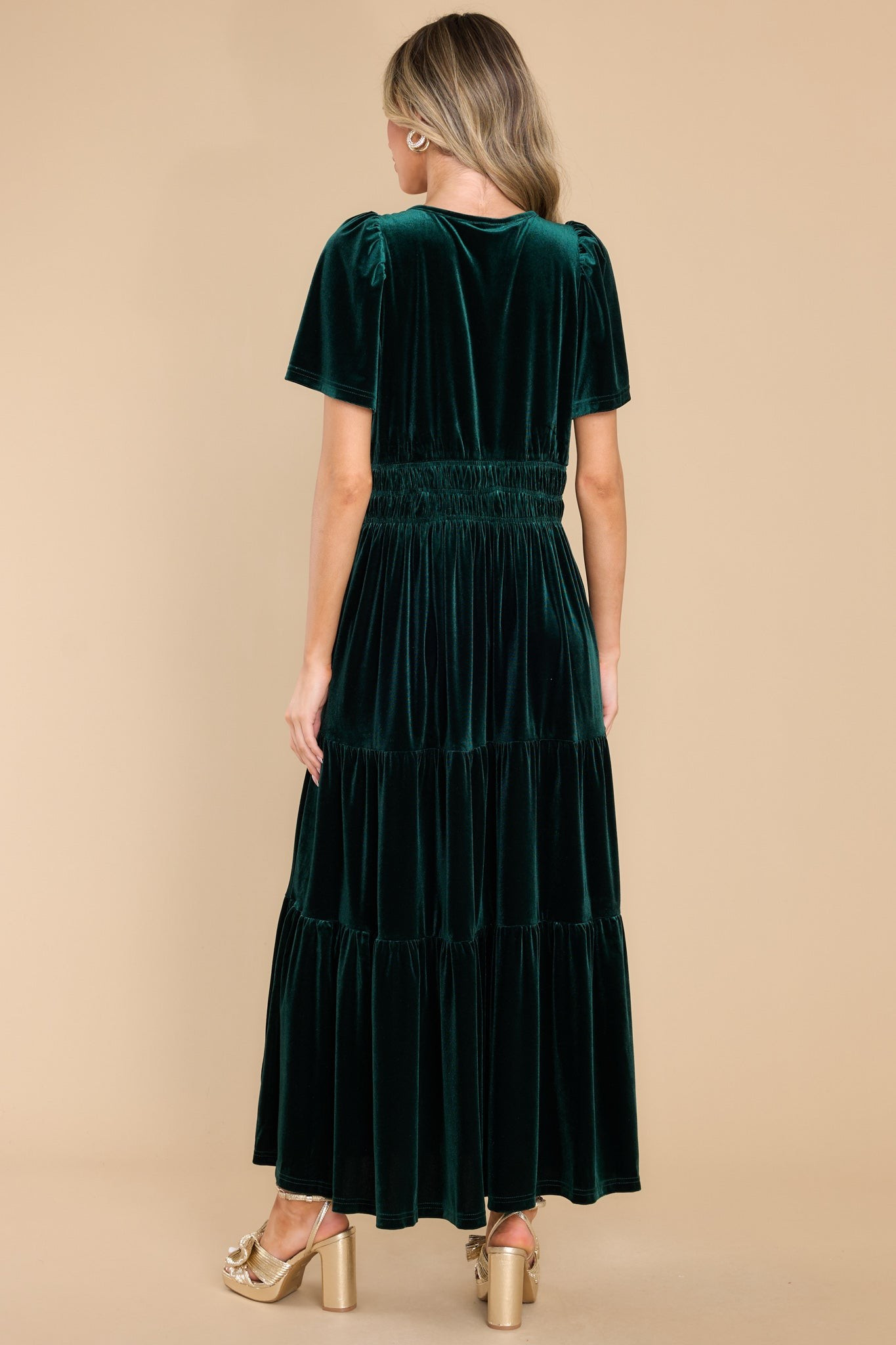 Simply Flawless Dark Emerald Velvet Maxi Dress | Red Dress 