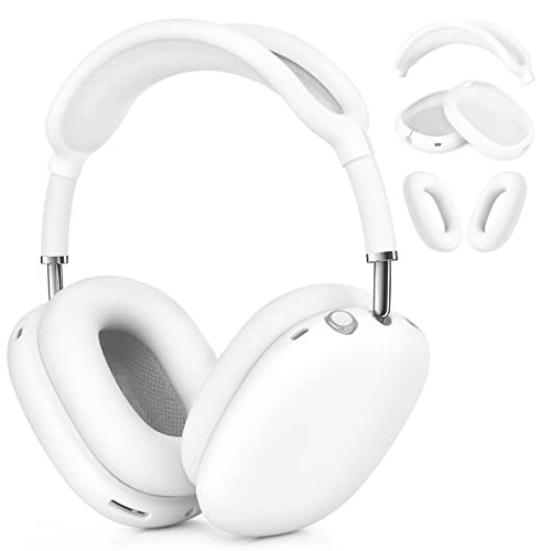Case for Airpods Max Headphones, Ear Pad Case Cover/Ear Cups Co ver/Headband for AirPods Max (USB-C/Lightning)(2024/2020), Silicone for Apple Airpod Max, Accessories Cases(White) | Amazon (US)