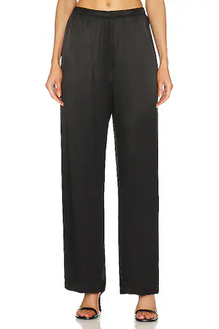Enza Costa Satin High Waist Wide Leg in Black from Revolve.com | Revolve Clothing (Global)