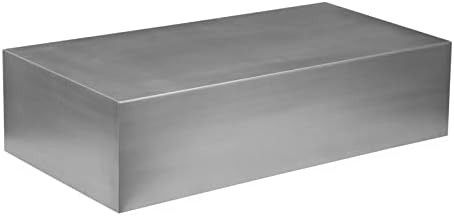 Pangea Home Spenser Cubix Brushed Metal Coffee Table in Silver | Amazon (US)