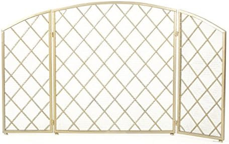 Christopher Knight Home Amiyah 3 Panelled Iron Fireplace Screen, Gold | Amazon (US)