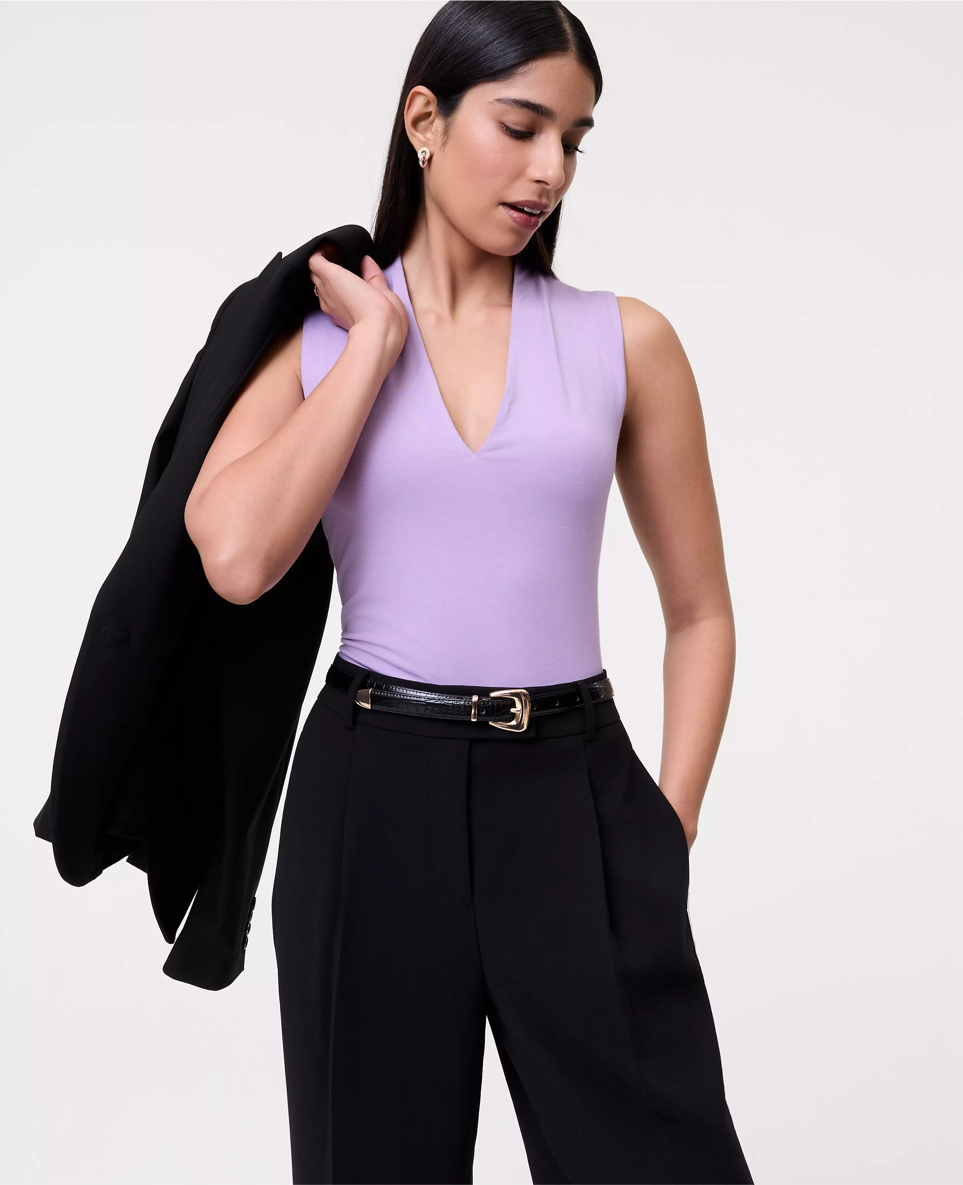Sleeveless V-Neck Top | Ann Taylor