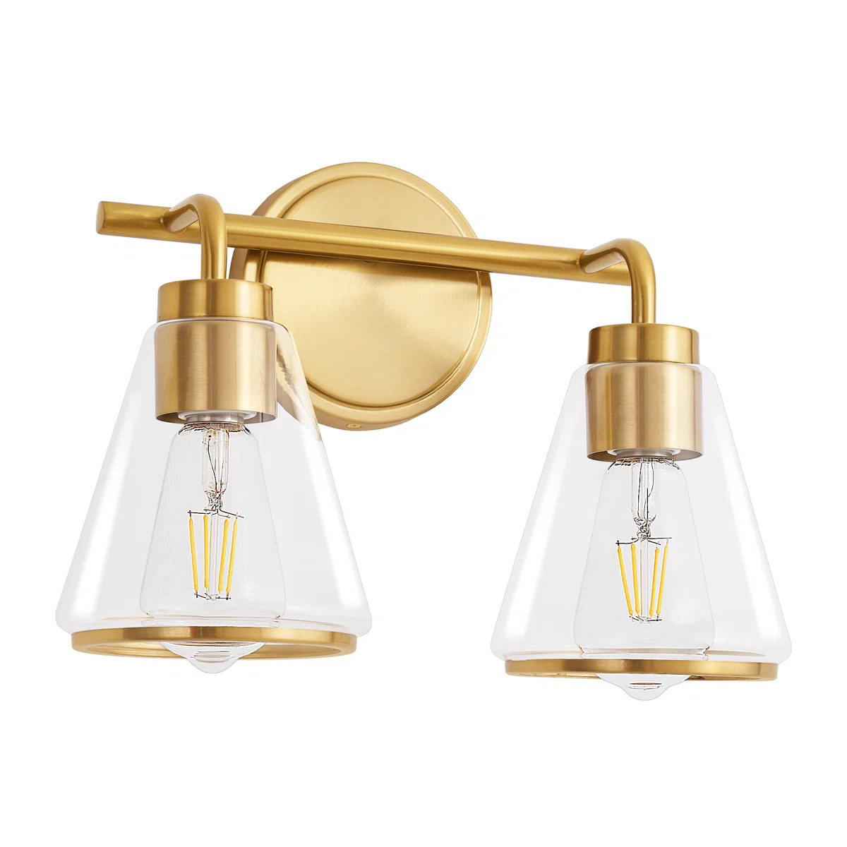 Modern Aniwa 3-Light Dimmable Bathroom Vanity Light, Gold Bathroom Mirror Light Fixture with Cone... | Wayfair North America