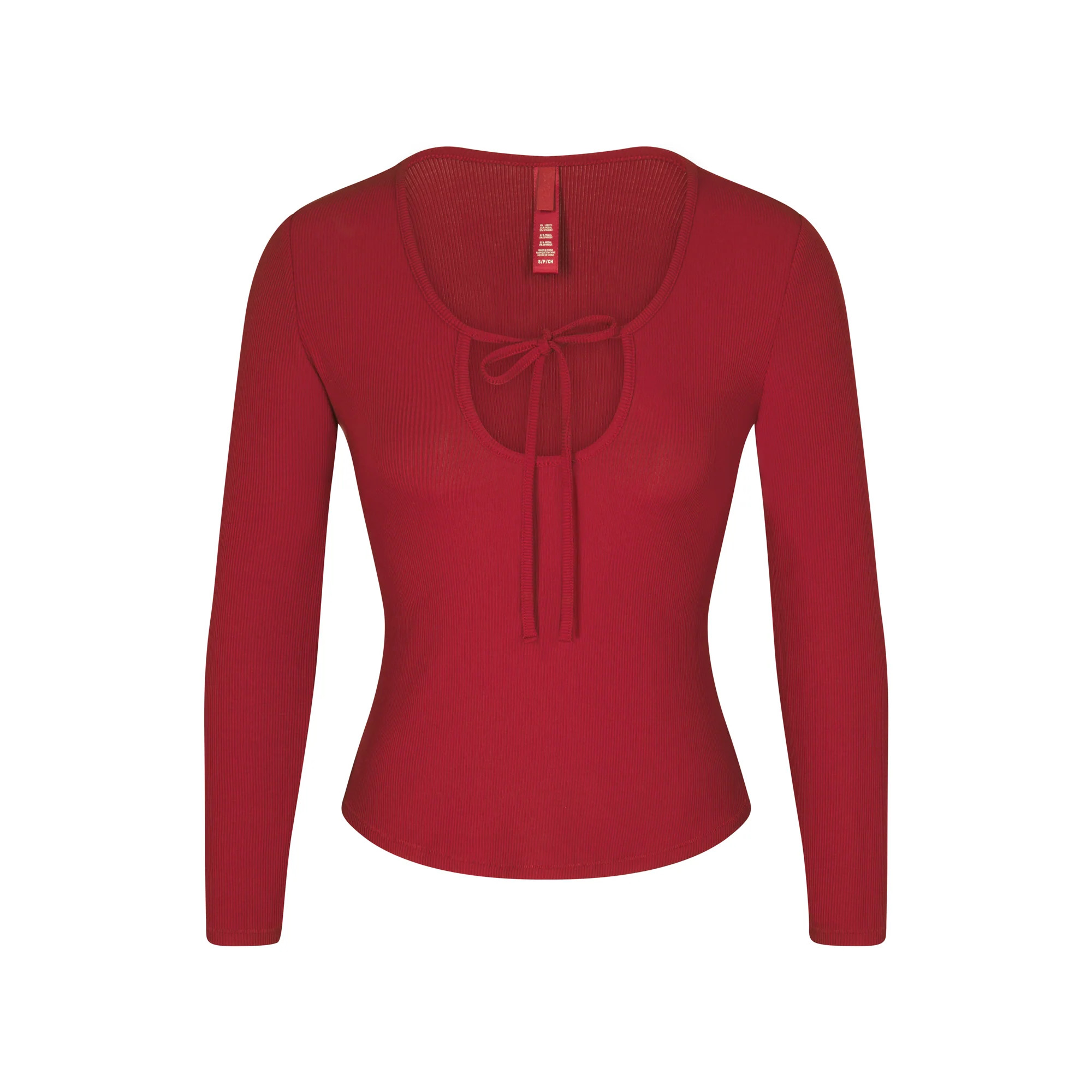 TIE FRONT LONG SLEEVE TOP | SKIMS (US)