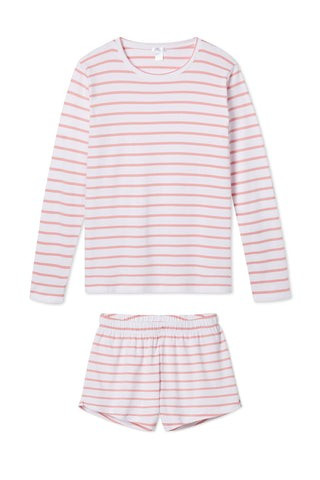 Organic Pima Long-Short Weekend Set in Dusty Rose - Final Sale | LAKE Pajamas