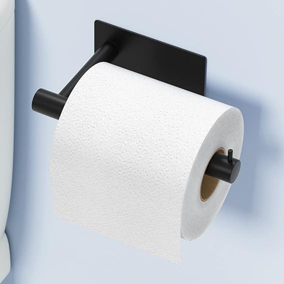 susswiff Self-Adhesive Toilet Paper Holder Matte Black, Premium Stainless Steel Toilet Roll Holde... | Amazon (US)