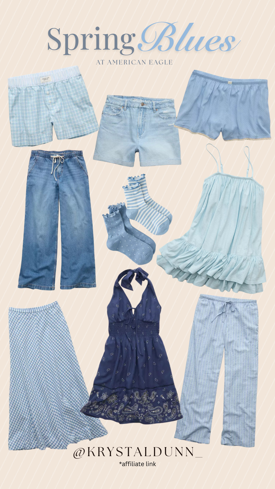 Spring Blues from American Eagle🦋💙 

#spring #spring2026 #summer #summer2026 #americaneaglesale #americaneagle #ae #blues #blue #dresses #jeans #shorts #pajamas #ltk #ootd #sale 

 #LTKgrwm #LTKootd #LTKSaleAlert