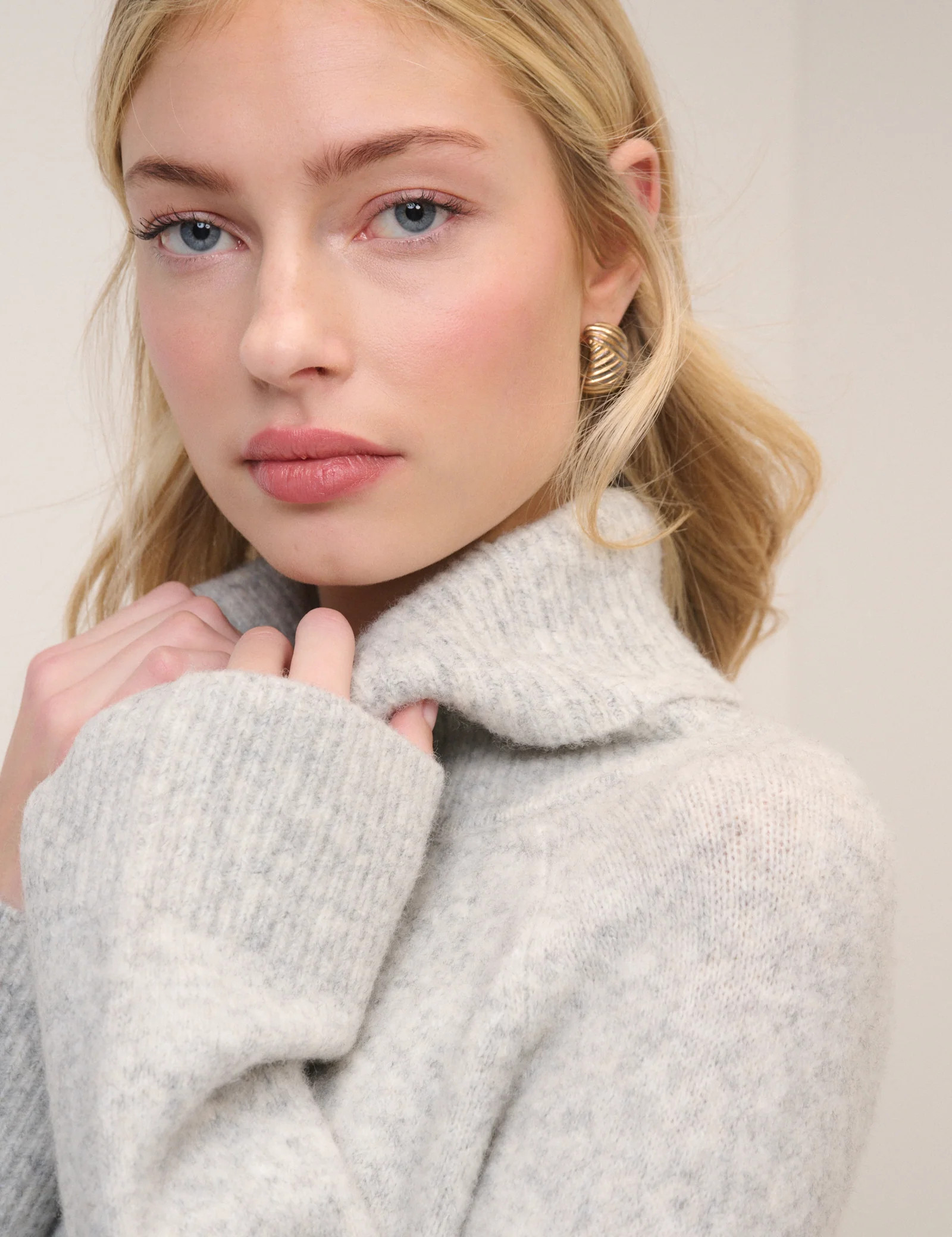 Grey Roll Neck Longline Jumper | Nobody's Child