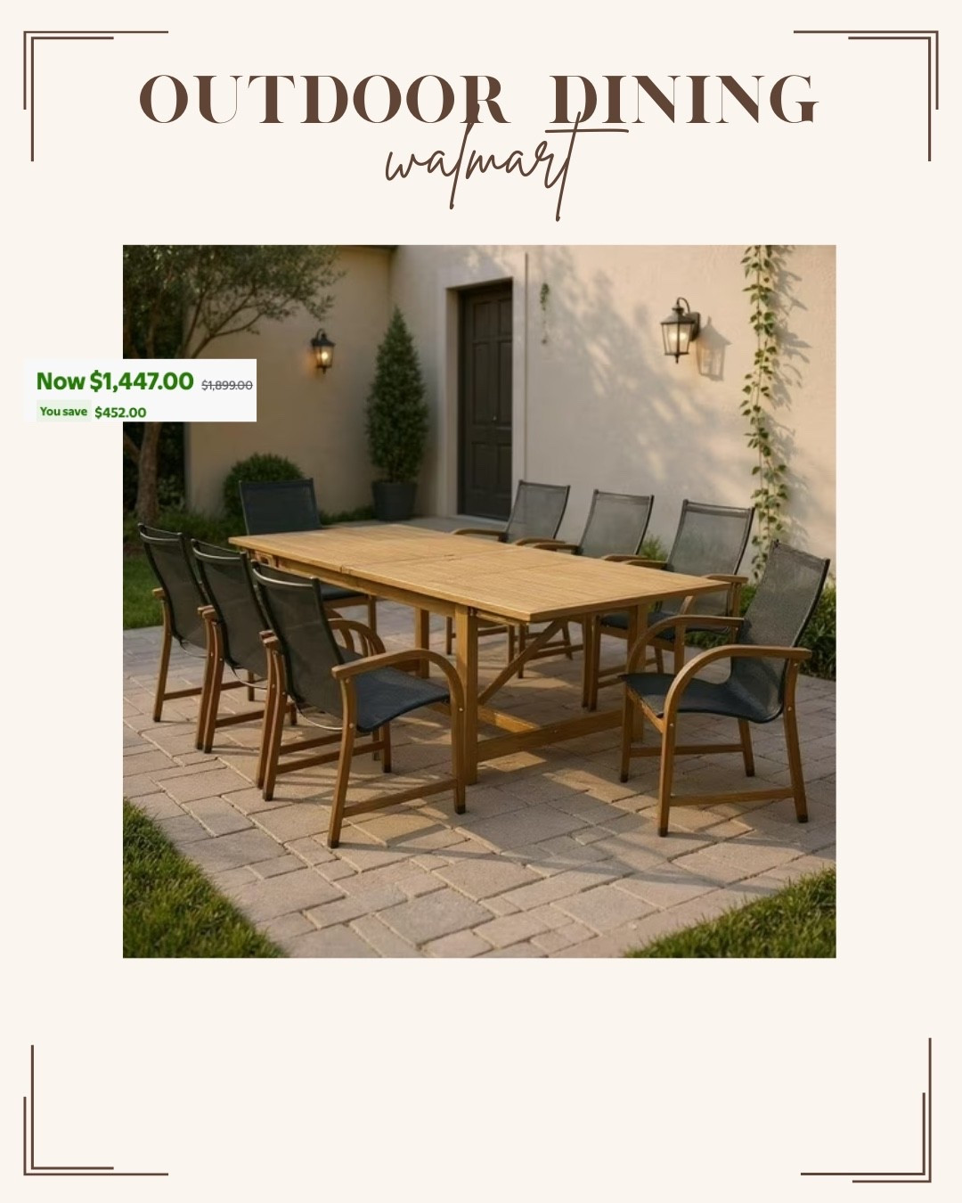 Gorgeous outdoor dining set // Walmart home finds // patio season

#LTKSeasonal #LTKHome