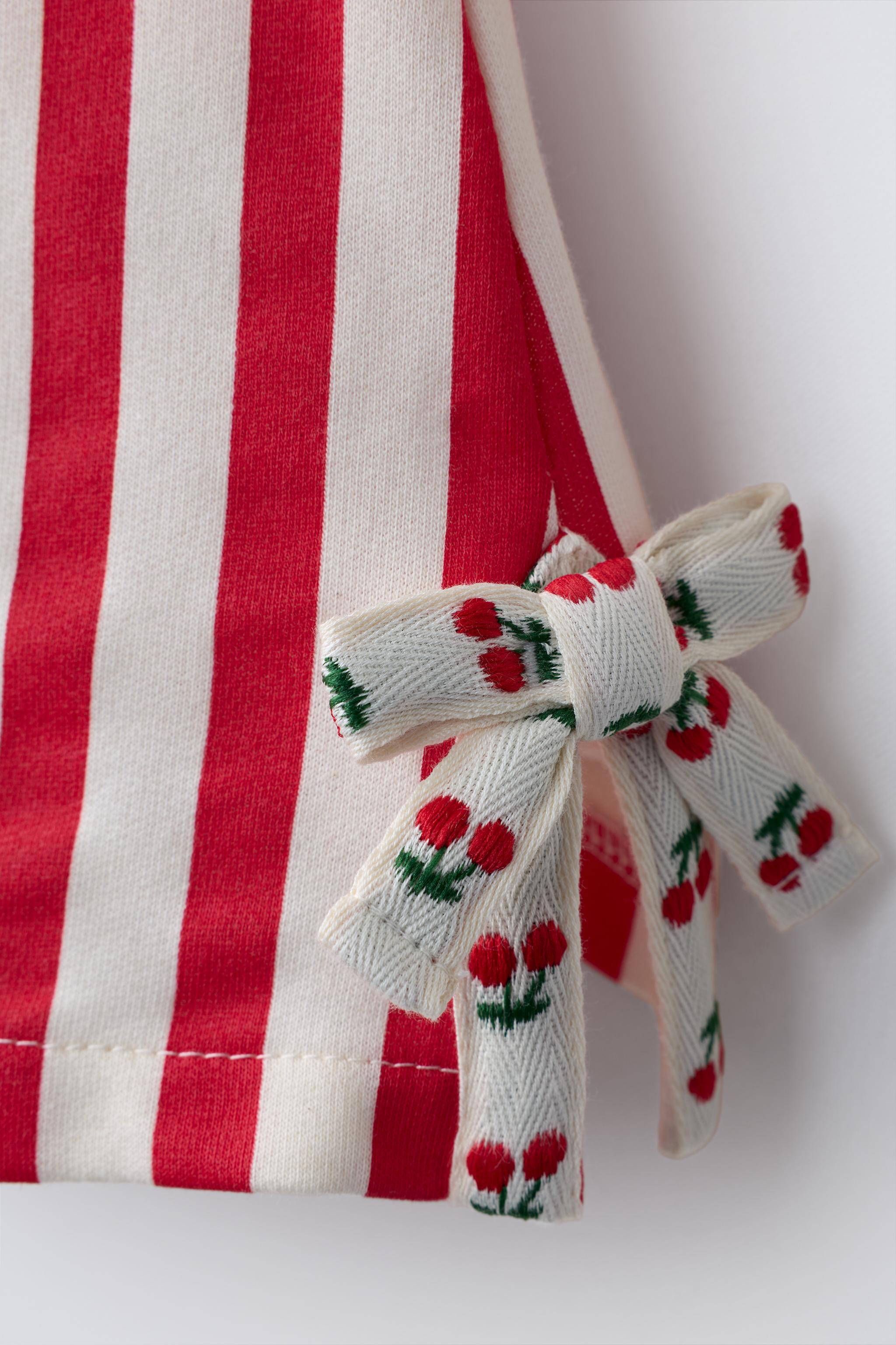 STRIPED TOP WITH BOWS | Zara US