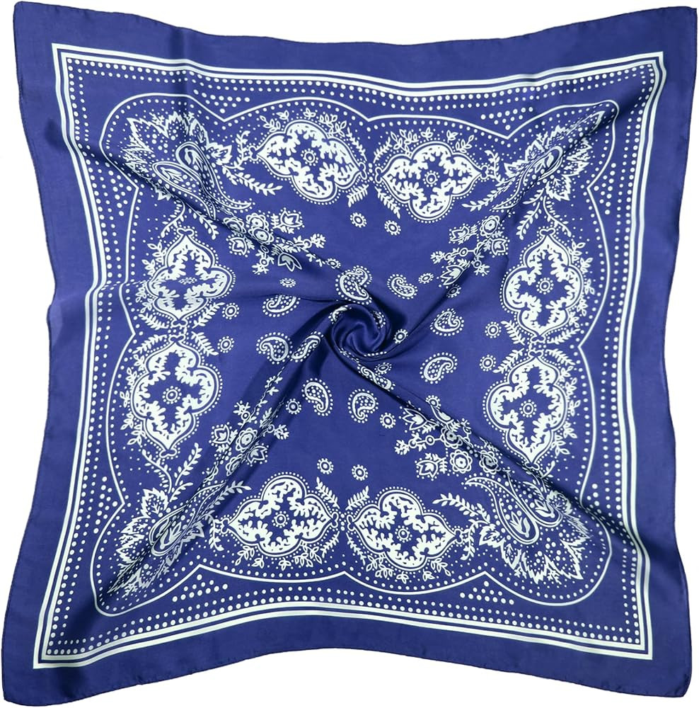 DOOBO Satin Head Scarf - 27.5 Inches Silk Bandana Hair Wrap Square Scarf for Women & Girls | Amazon (US)