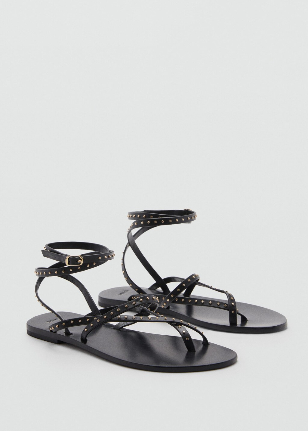 Leather straps sandals -  Women | Mango USA | MANGO (US)