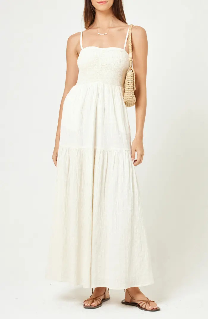 LSPACE Mallorca Smocked Cover-Up Maxi Dress | Nordstrom | Nordstrom
