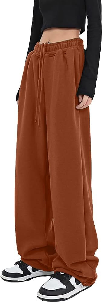 Womens Wide Leg Sweatpants Casual Loose Yoga Pants Comfy Lounge Joggers Baggy Sweatpants Pockets | Amazon (US)