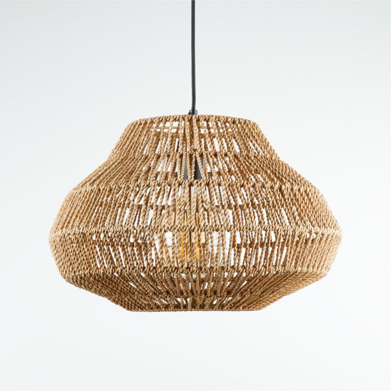 Cabo Small Woven Pendant Light + Reviews | Crate & Barrel | Crate & Barrel