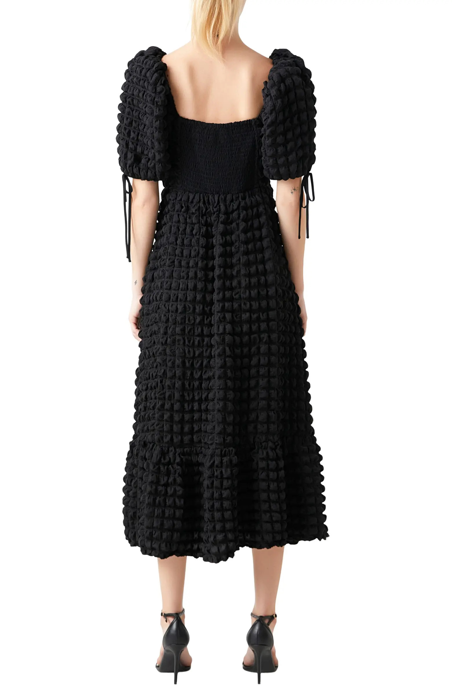 Texture Puff Sleeve Maxi Dress | Nordstrom