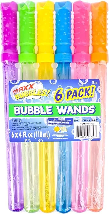 Sunny Days Entertainment Maxx Bubbles 4oz Bubble Wands – 6 Pack Bubble Wand Toy | Summer Fun, O... | Amazon (US)