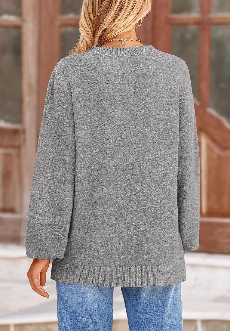 PRETTYGARDEN Women's Winter Sweaters Casual Crew Neck Long Sleeve Pullover Ribbed Knit Loose Fit ... | Amazon (US)