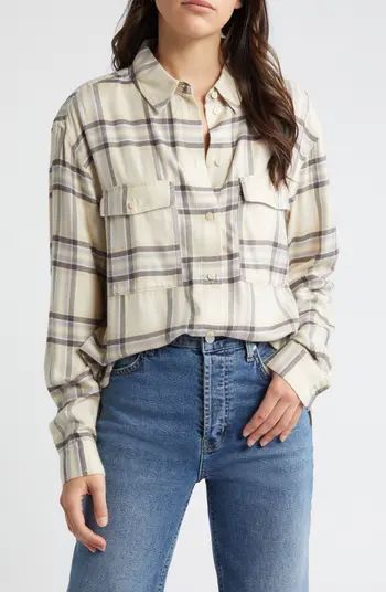 Treasure & Bond Boxy Plaid Flannel Button-Up Shirt | Nordstrom | Nordstrom