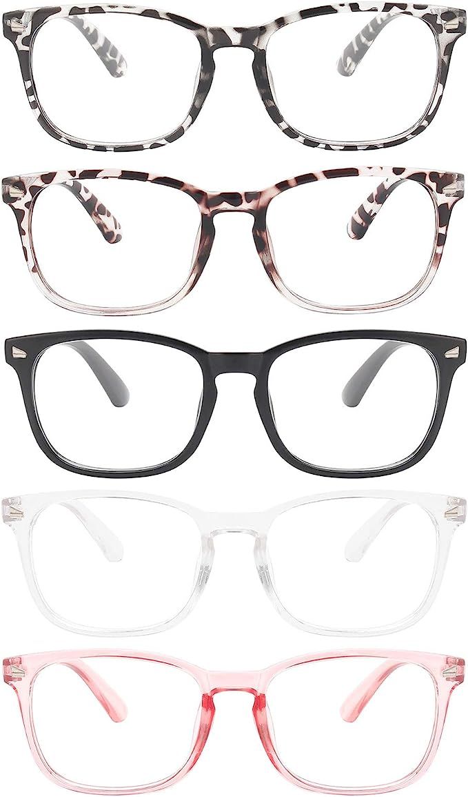 MIGSIR 5 Pack Blue Light Blocking Glasses, Fashion Computer Glasses for Women/men, Anti Glare, UV... | Amazon (US)