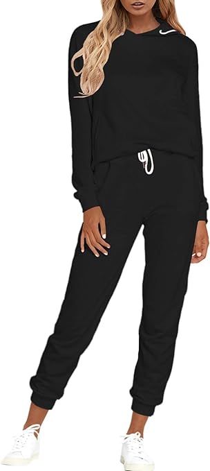 Selowin Women Casual Sweatsuit Pullover Hoodie Sweatpants Sport Outfits Jogger Set | Amazon (US)