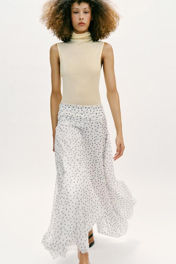 LONG DOTS SKIRT | Zara UK