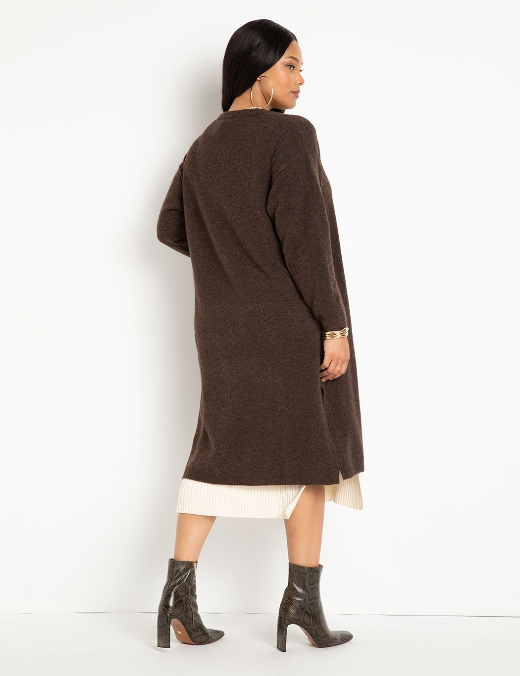 Long Cardigan Duster | Women's Plus Size Tops | ELOQUII | Eloquii