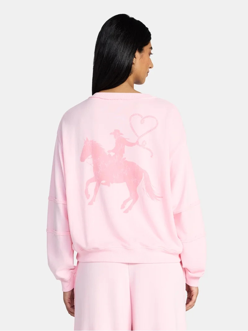 Valentine's Day Women's Heart Lasso Graphic Fleece Top from Way to Celebrate, Sizes S-XXXL | Walmart (US)