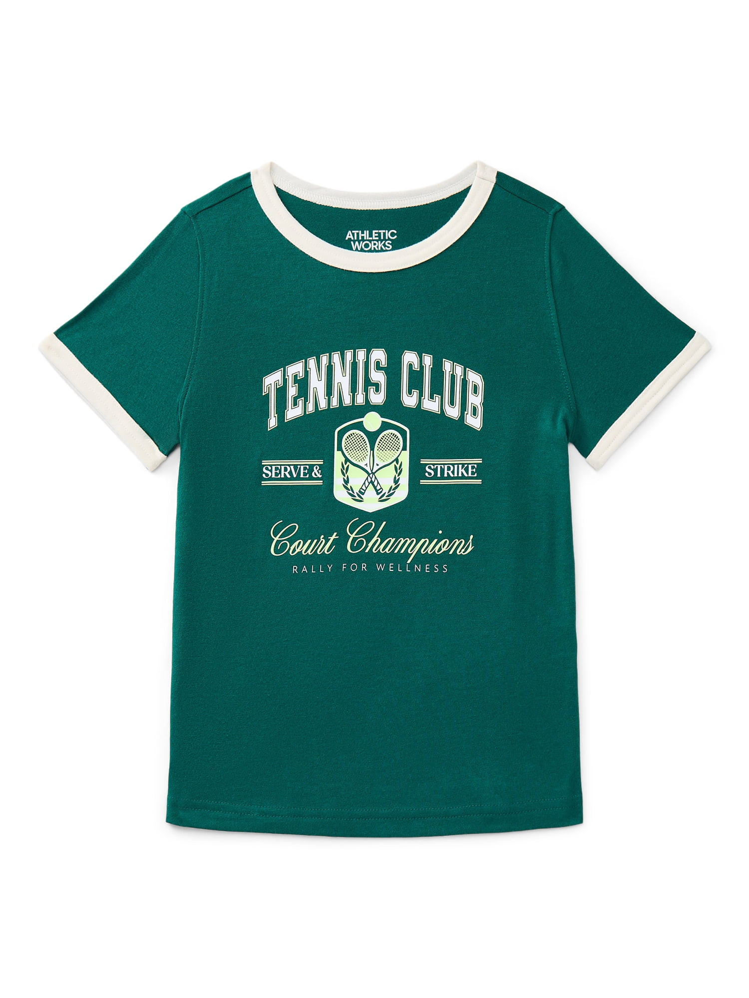 Athletic Works Girls Active Graphic Tee with Short Sleeves, Sizes 4-18 Plus | Walmart (US)