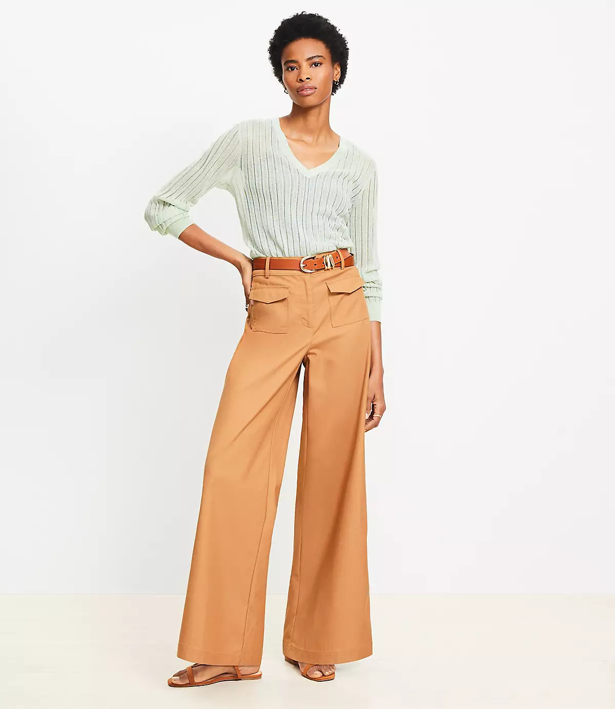 Patch Pocket Wide Leg Pants | LOFT